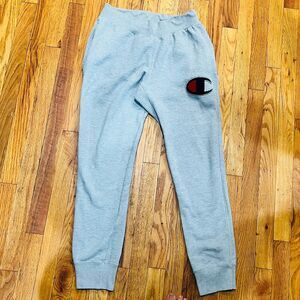 Champion Reverse Weave Sweatpants Mens Medium Gray Joggers Big Logo C Cuf